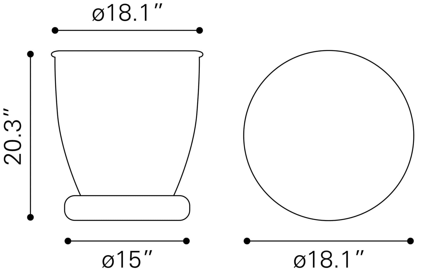 Baku Solid Iron Round End Table in Black - Revel Sofa