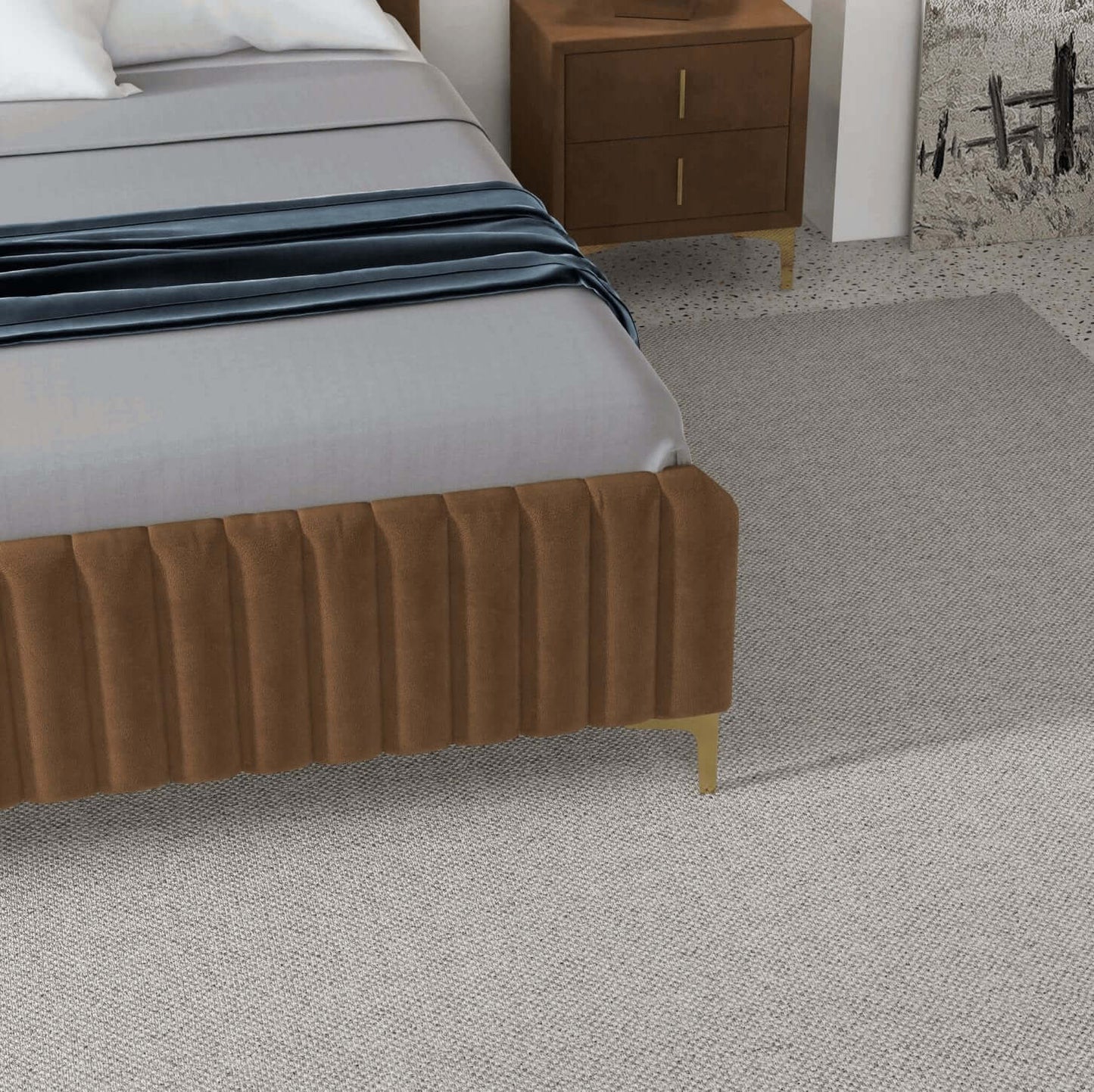 Bethany Velvet Upholstered Channel Tufted Platform Bed - Revel Sofa
