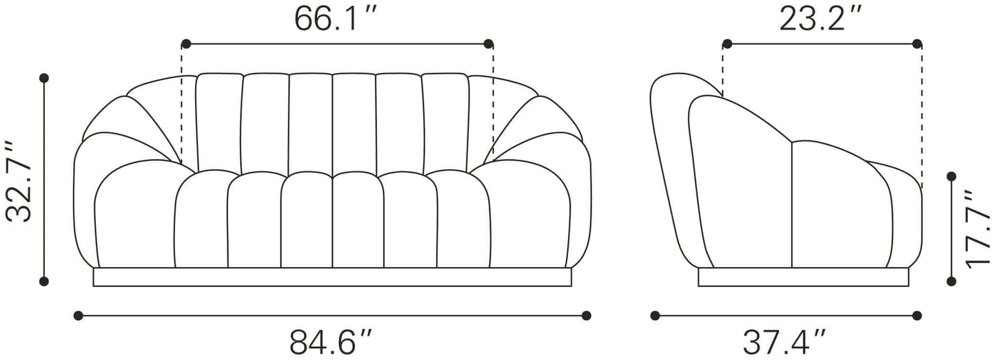 Bhutan Modern Channel Tufted Sofa 85" - Revel Sofa