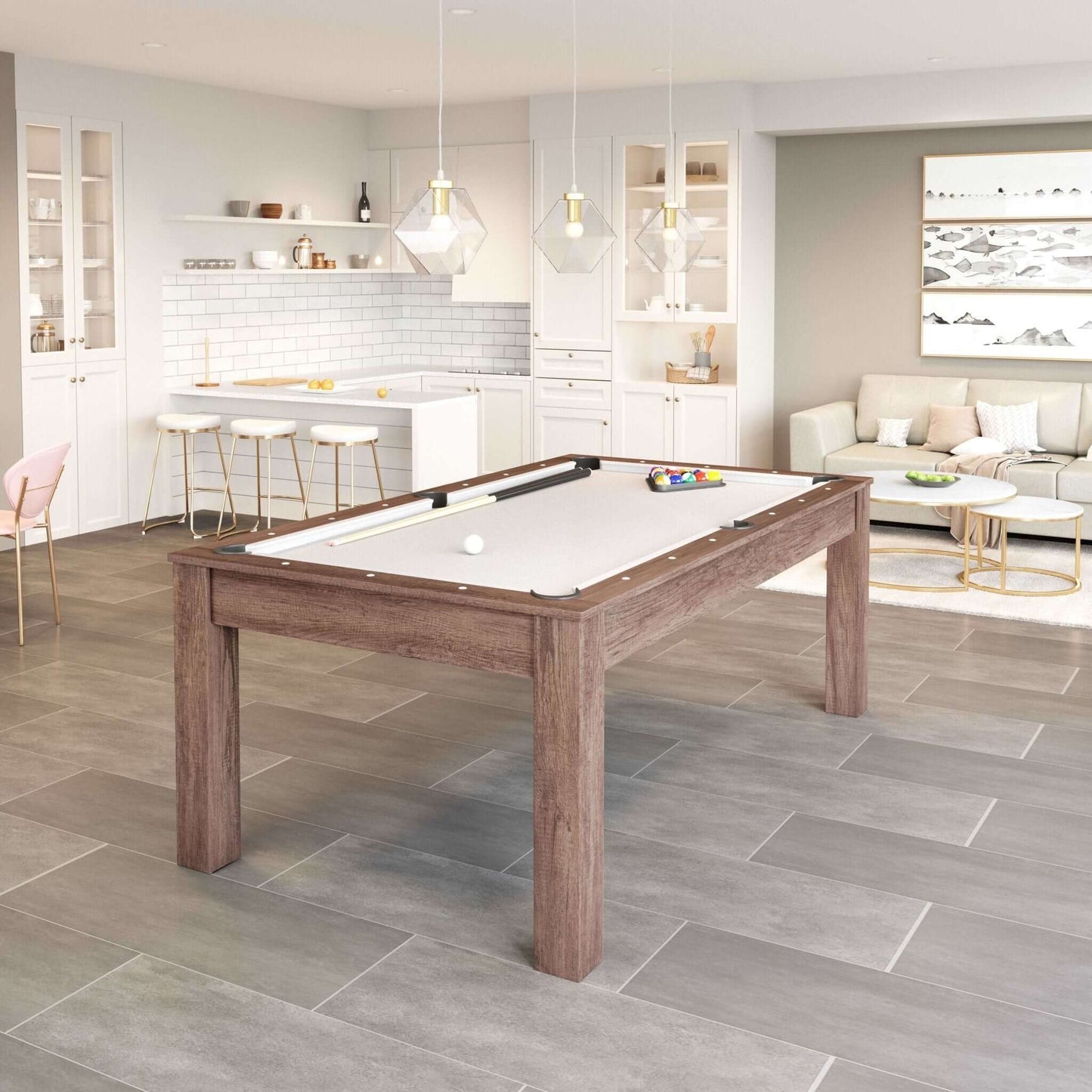 Bonker 3 in 1 Table for Dining & Games - Dining Table, Pool Table, Table Tennis, Game Room - Revel Sofa