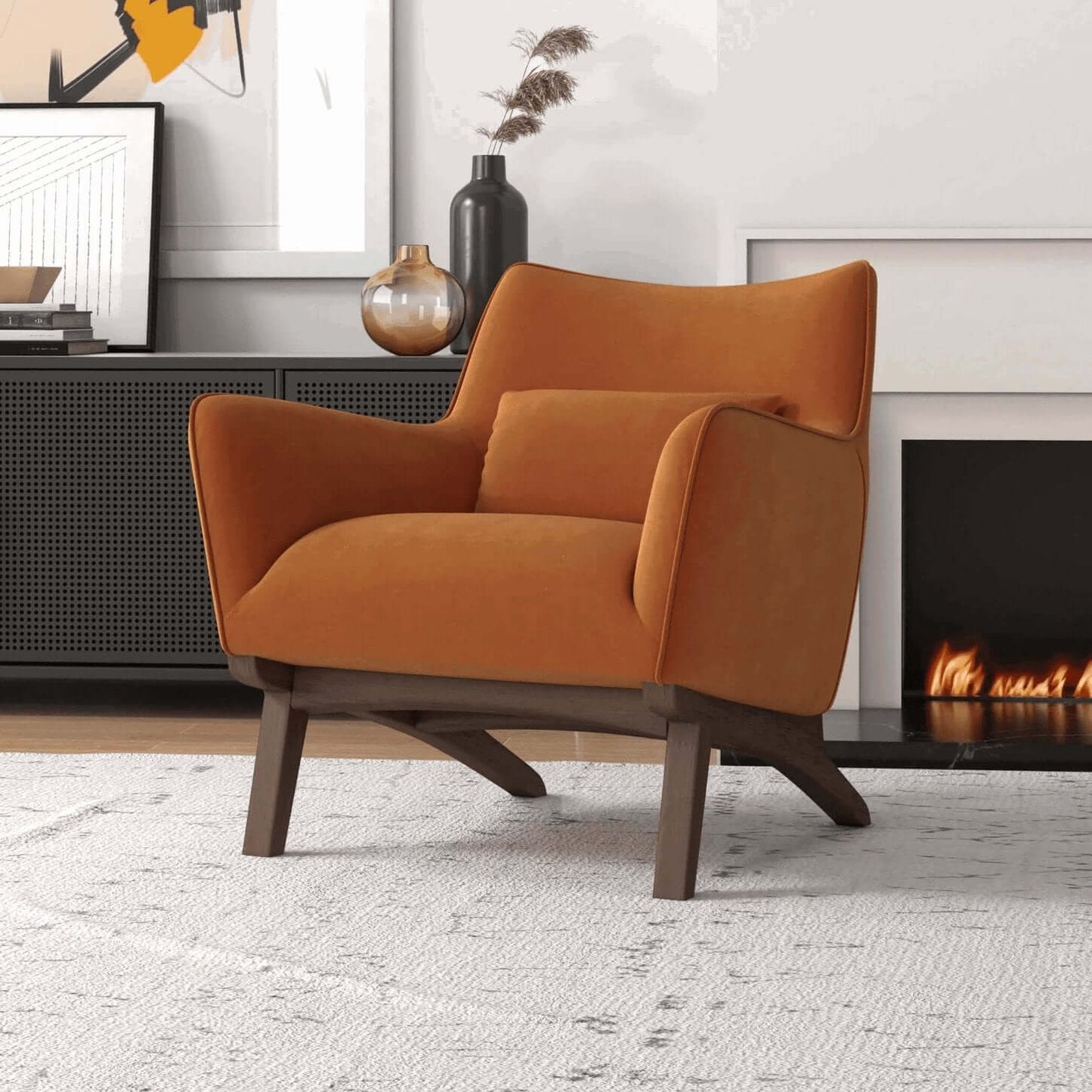 Brayden Lounge Arm Chair in Velvet, Boucle & Linen - Revel Sofa