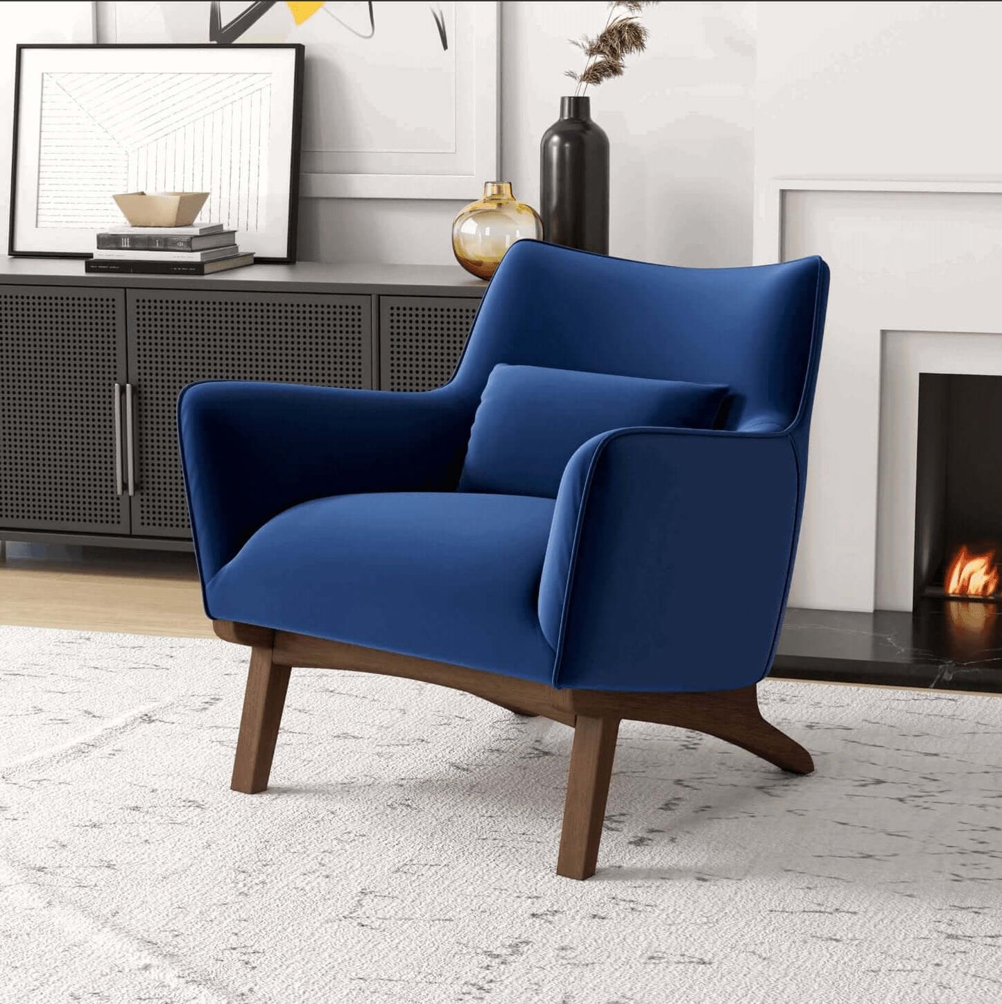 Brayden Lounge Arm Chair in Velvet, Boucle & Linen - Revel Sofa
