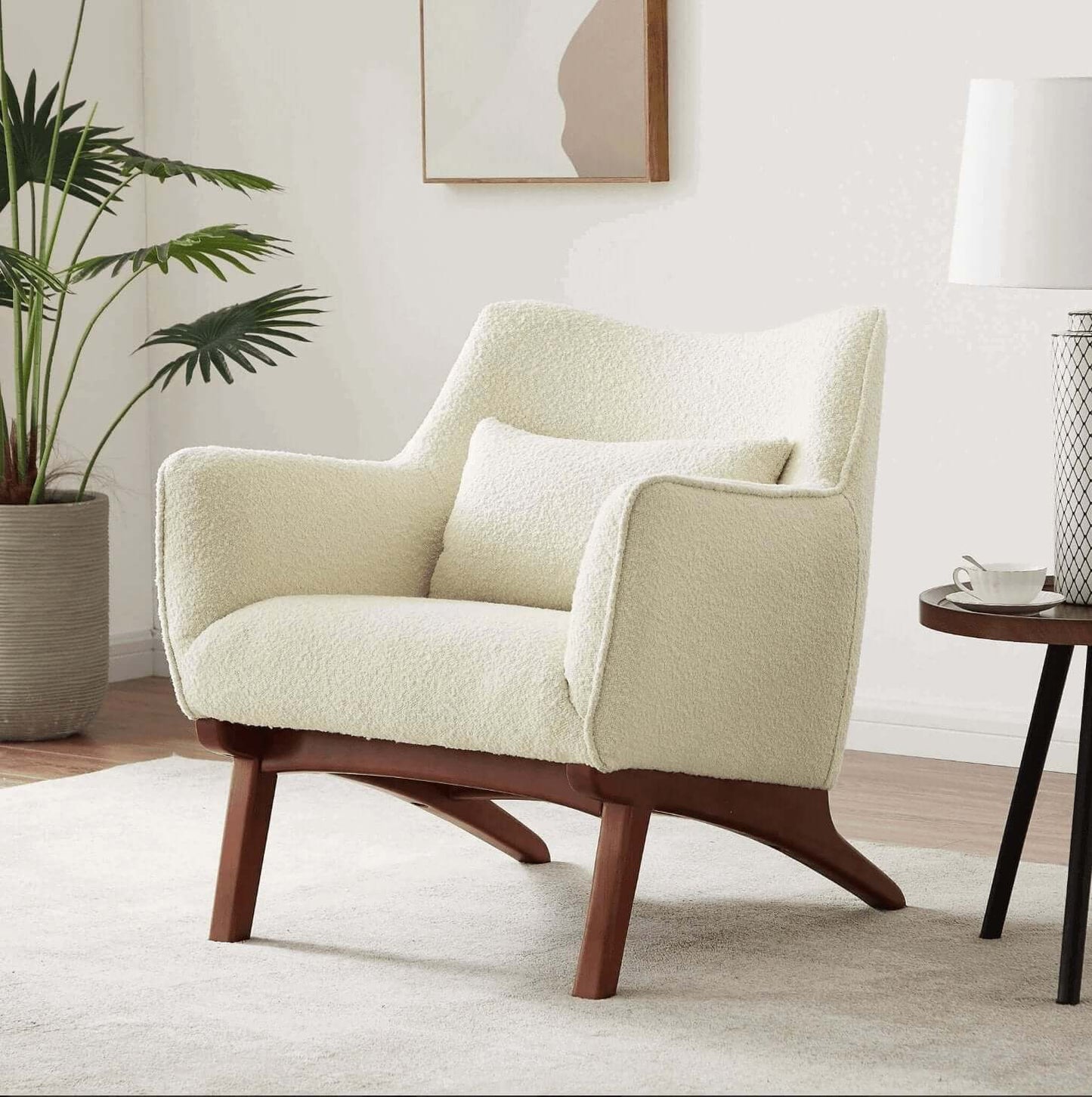 Brayden Lounge Arm Chair in Velvet, Boucle & Linen - Revel Sofa