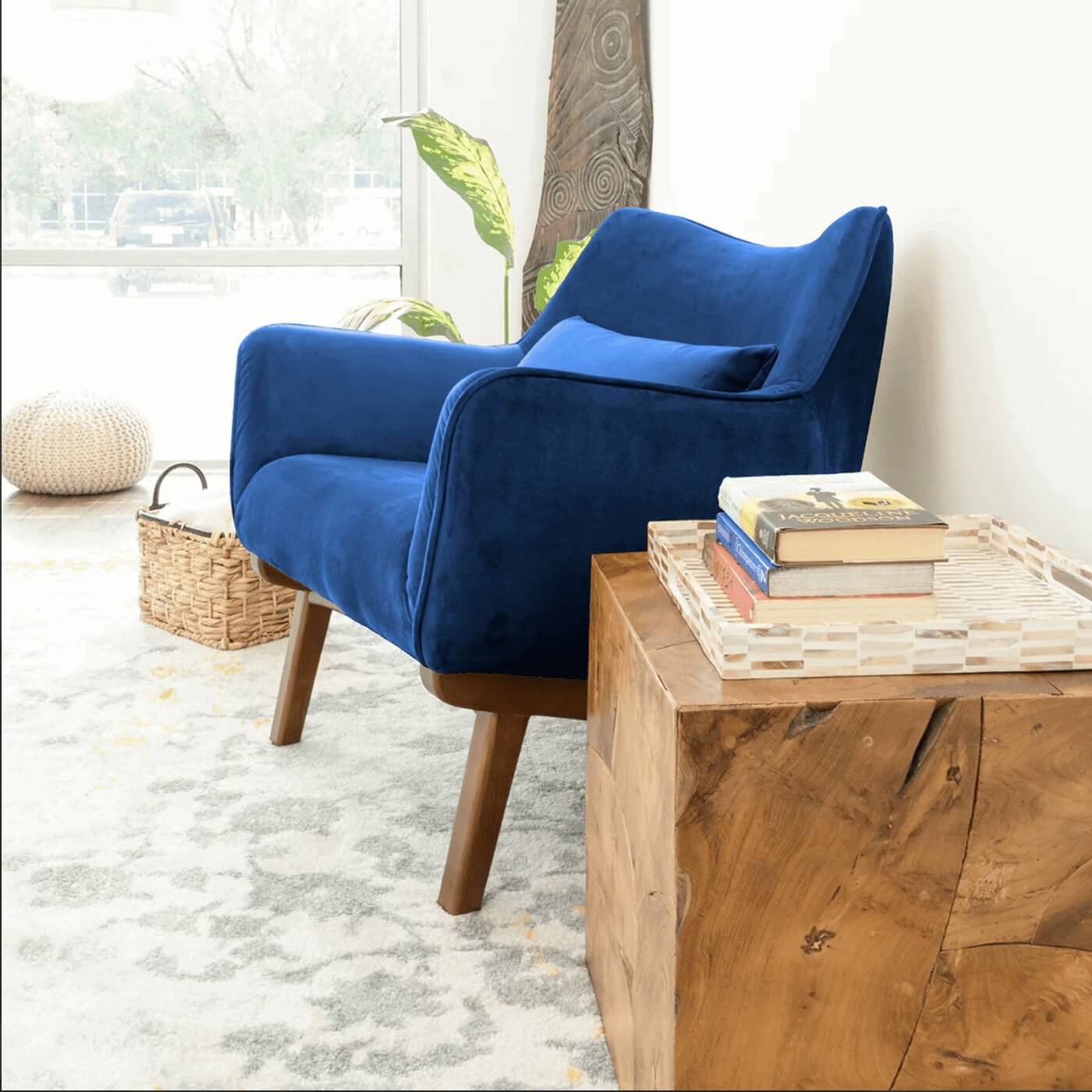 Brayden Lounge Arm Chair in Velvet, Boucle & Linen - Revel Sofa