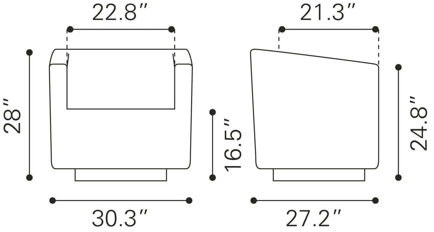 Brooks Accent Lounge Chair in Brown & Gray - Revel Sofa