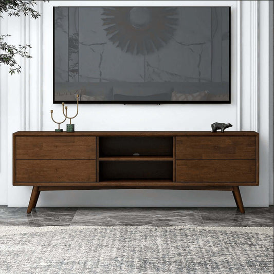 Caroline MCM Solid Wood TV Console Stand 71" - Revel Sofa