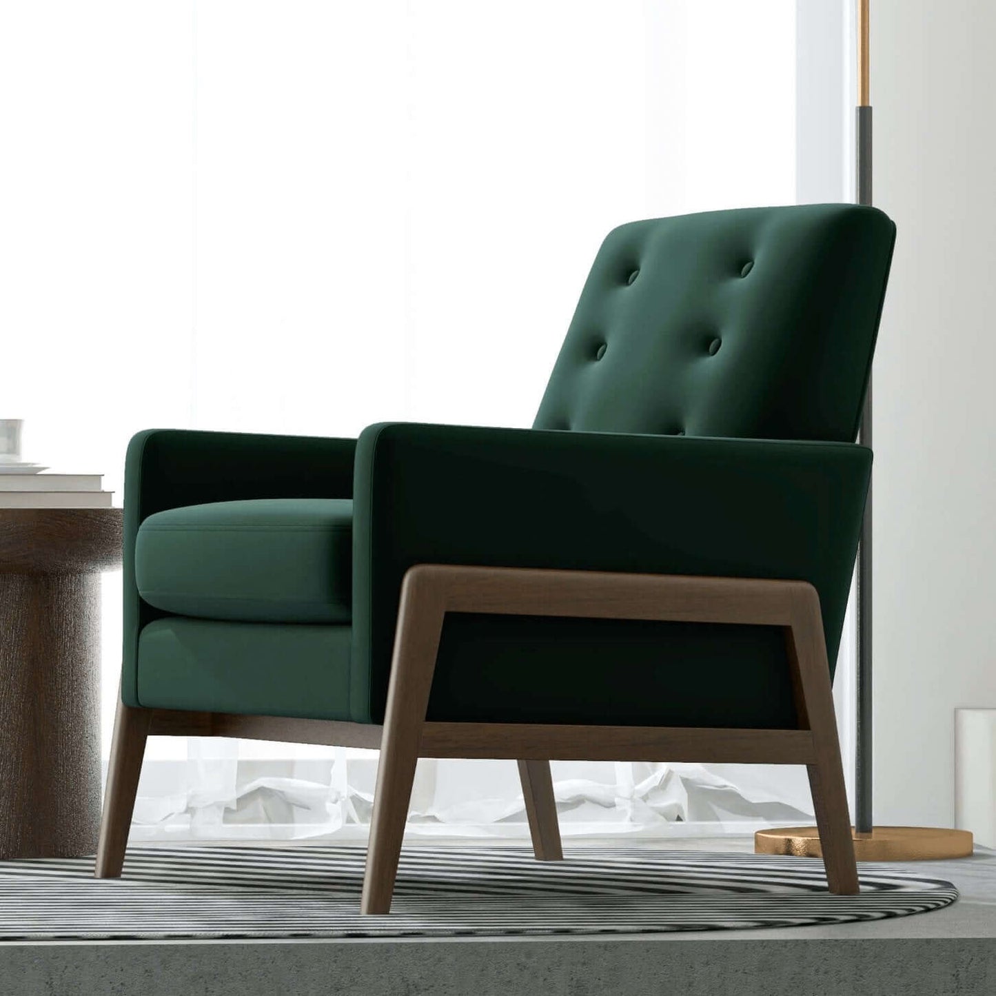 Cole MCM Button Tufted Lounge Arm Chair - Revel Sofa