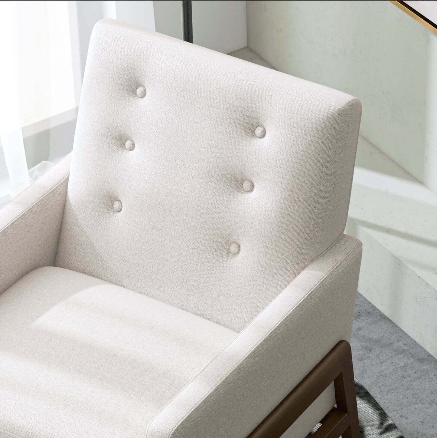 Cole MCM Button Tufted Lounge Arm Chair - Revel Sofa