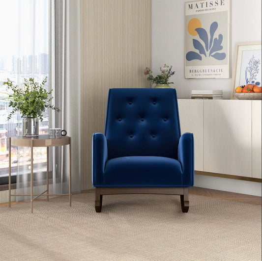 Demetrius Solid Wood Frame Upholstered Rocking Chair - Revel Sofa