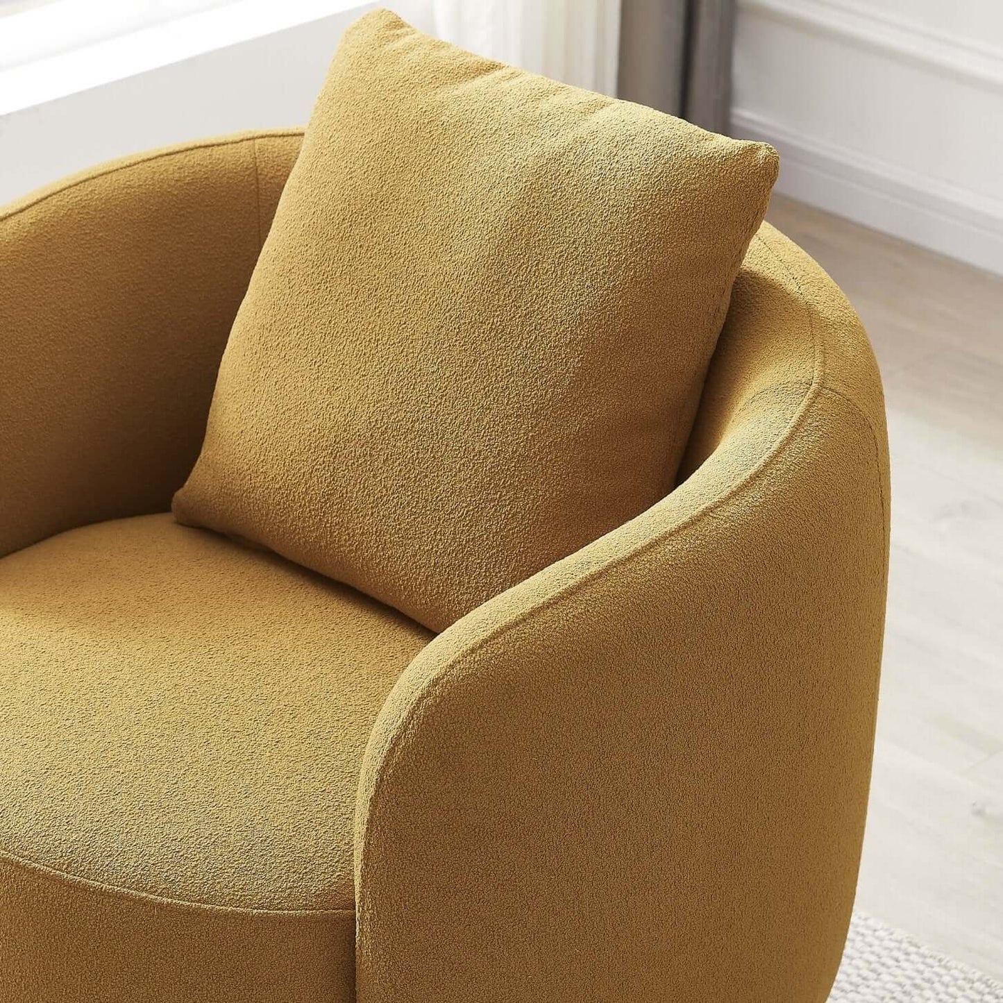 Dylan Rounded Barrel Boucle Lounge Chair - Revel Sofa