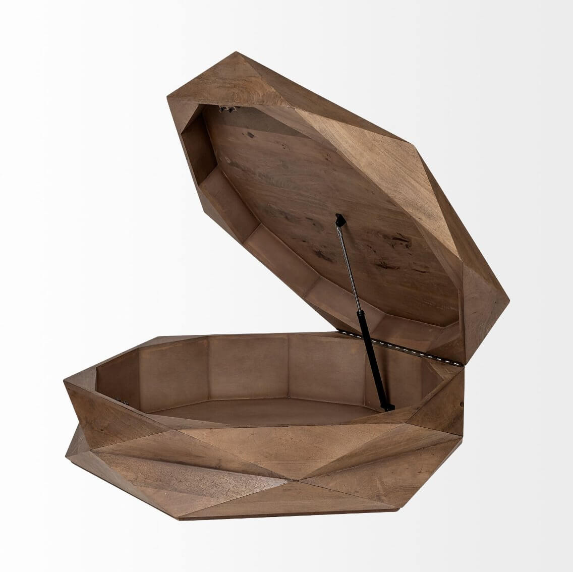Hexagonal Coffee Table Solid Wood With Storage 48" - Revel Sofa