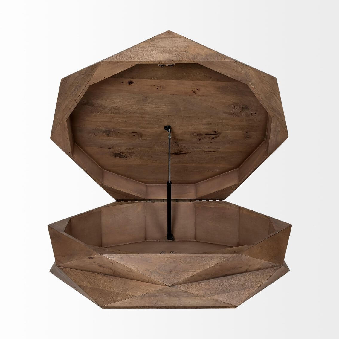 Hexagonal Coffee Table Solid Wood With Storage 48" - Revel Sofa