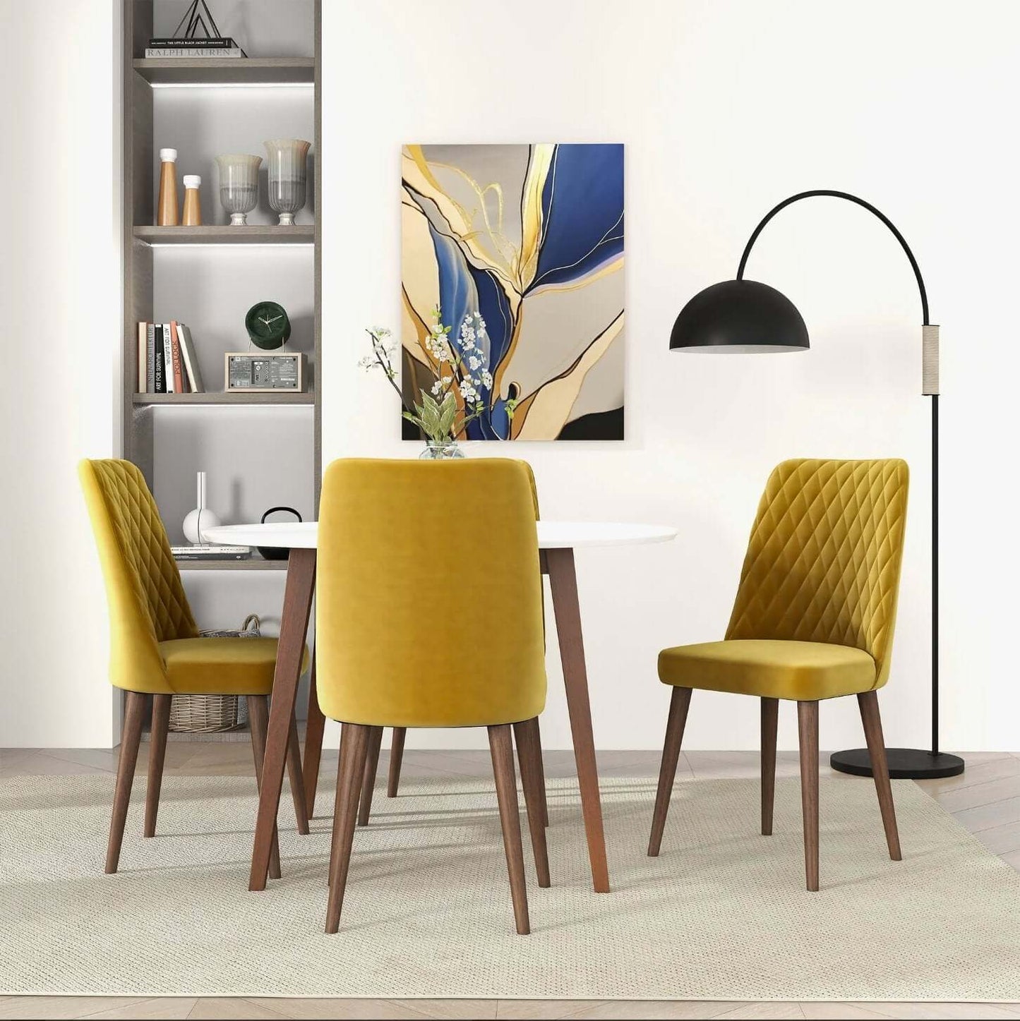 Katie MCM Tufted Velvet Dining Chairs (Set Of 2) - Revel Sofa