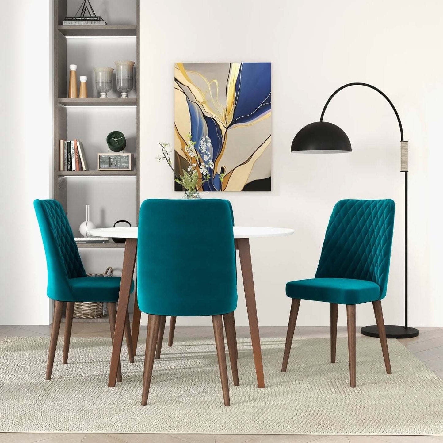 Katie MCM Tufted Velvet Dining Chairs (Set Of 2) - Revel Sofa