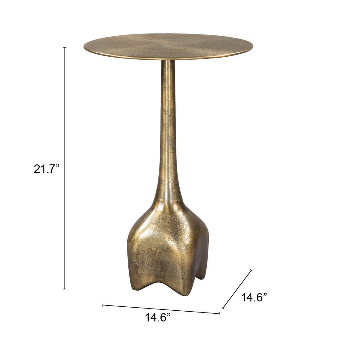Lexi Metal Round Side End Table in Colors Charcoal or Antique Brass - Revel Sofa