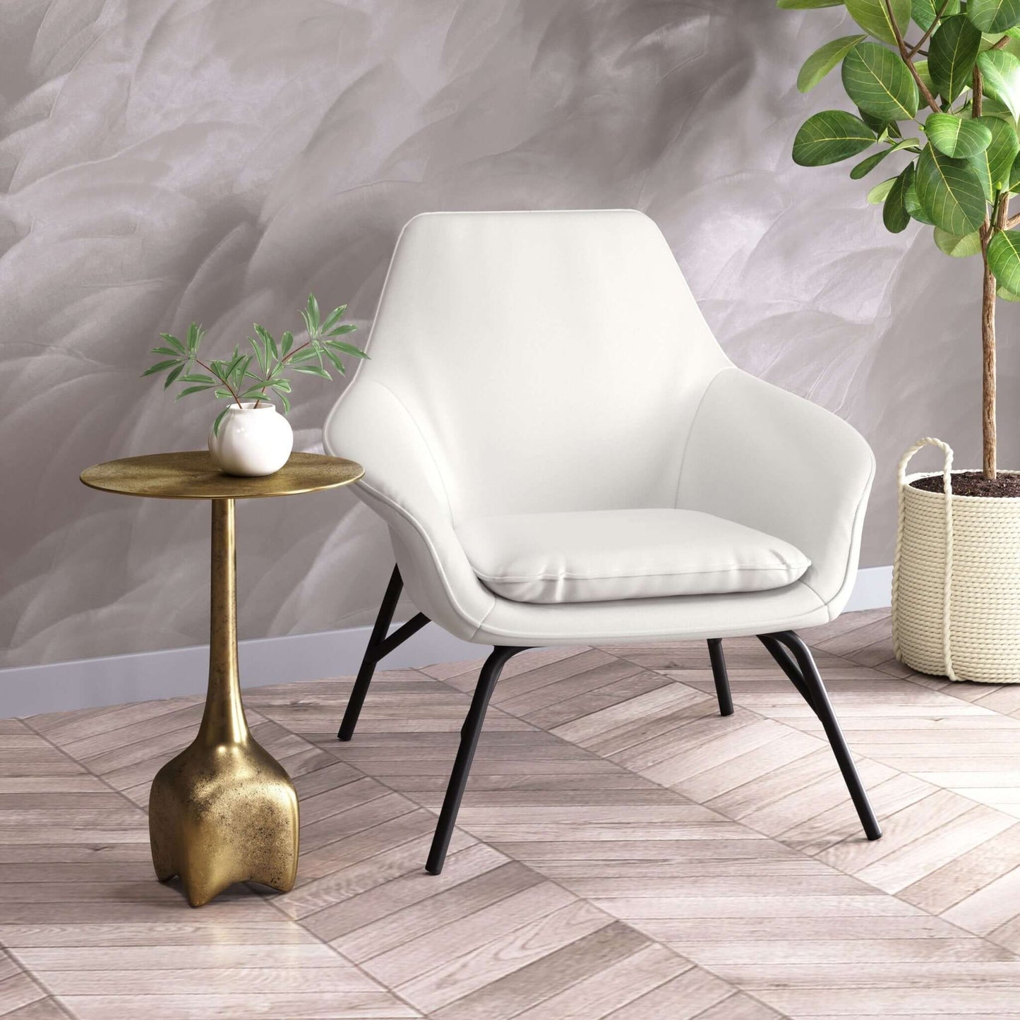 Lexi Metal Round Side End Table in Colors Charcoal or Antique Brass - Revel Sofa