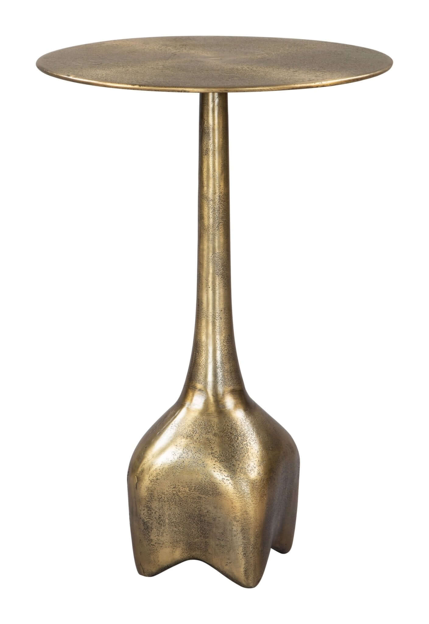 Lexi Metal Round Side End Table in Colors Charcoal or Antique Brass - Revel Sofa