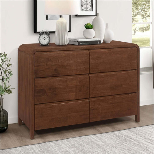 Lionel MCM Style Solid Wood 6-Drawer Bedroom Dresser (47") - Revel Sofa