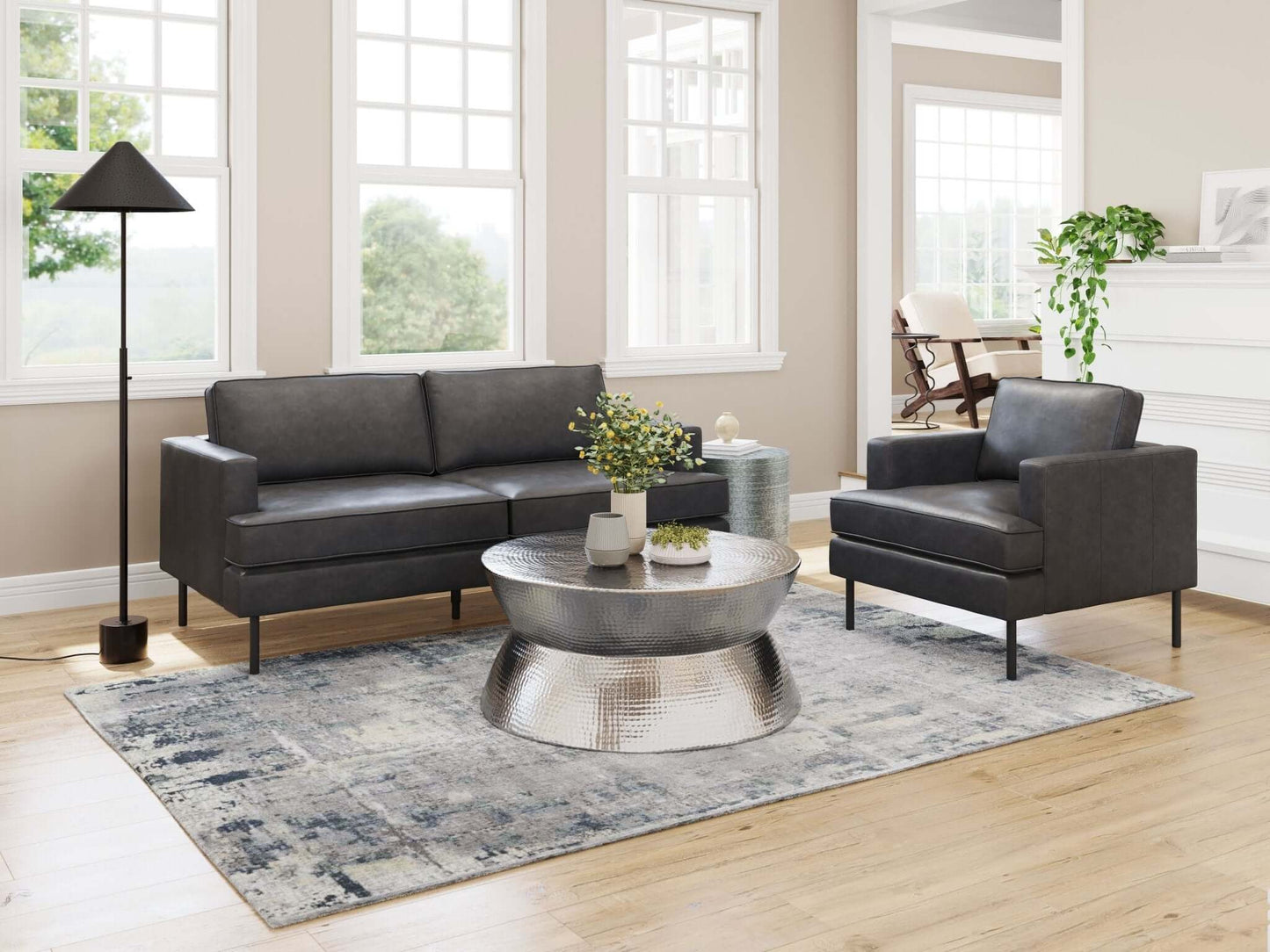 Madryn Metal Round Coffee Table in Sleek Silver - Revel Sofa