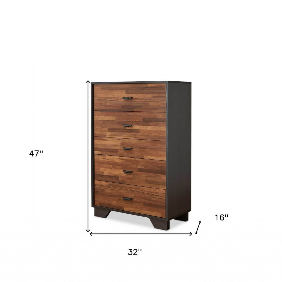 Manufactured Wood Five Dresser Drawer Chest - 2 Colors Available - Revel Sofa