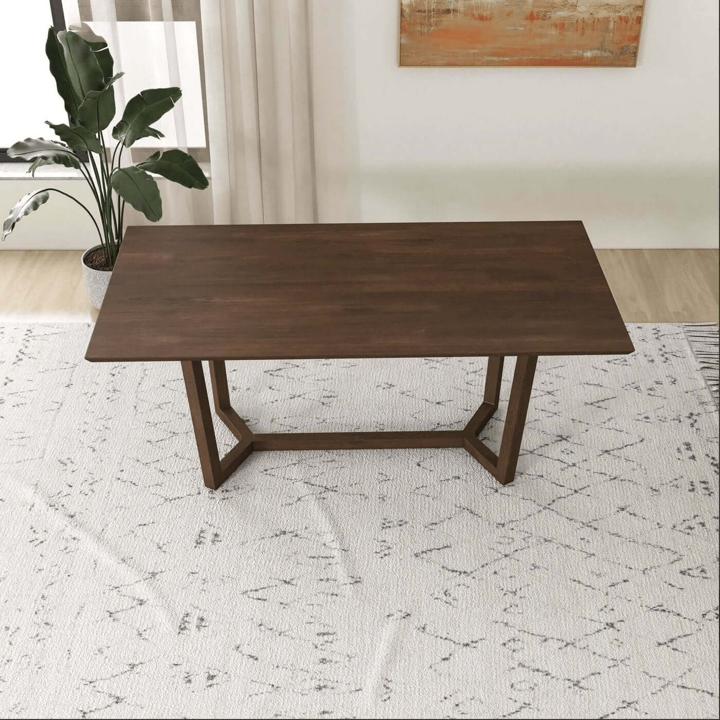 Marina MCM Style Solid Wood Rectangular Dining Table - Revel Sofa