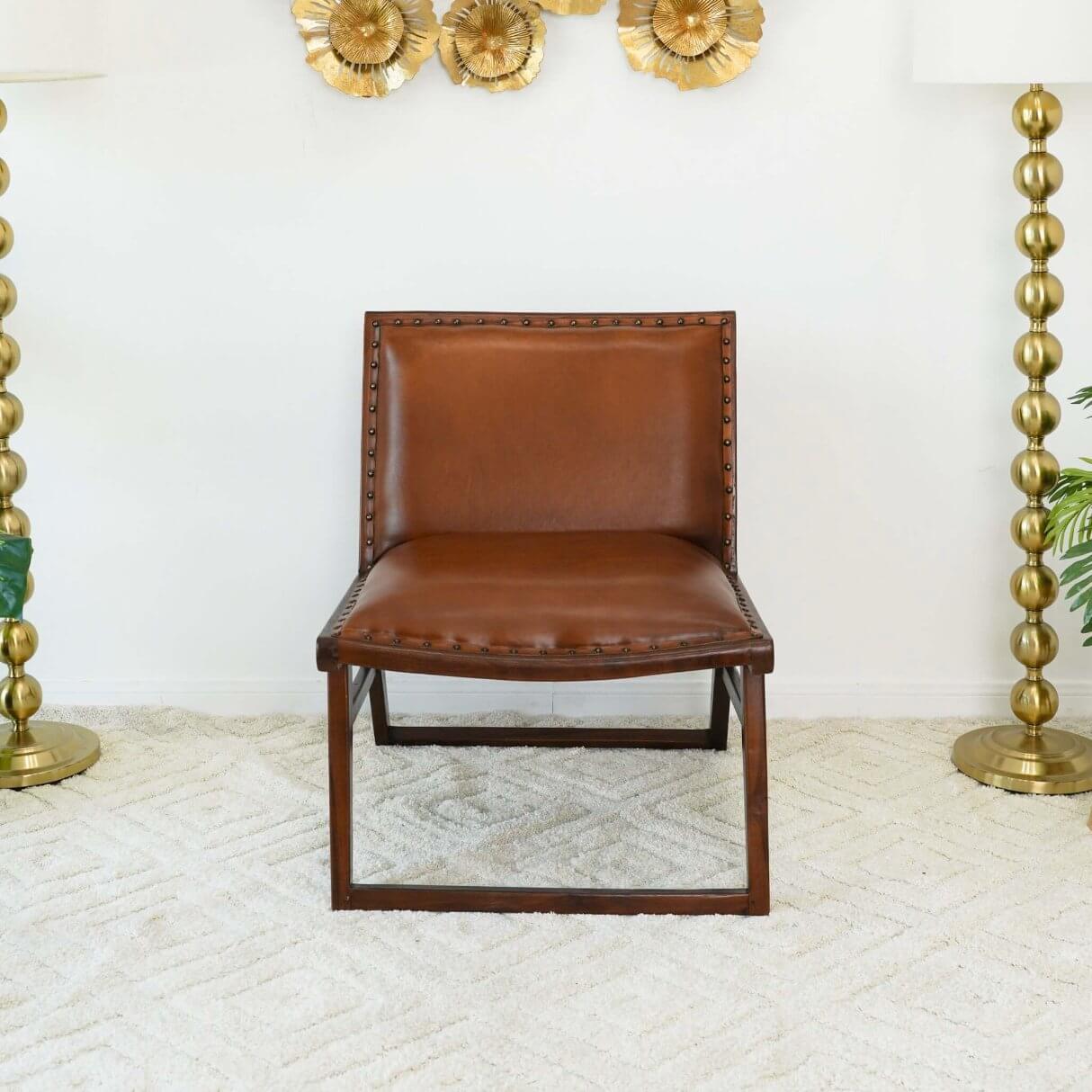 Marquis MCM Genuine Leather Lounge Accent Chair - Revel Sofa