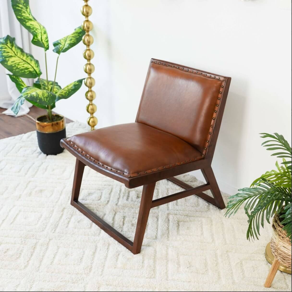 Marquis MCM Genuine Leather Lounge Accent Chair - Revel Sofa