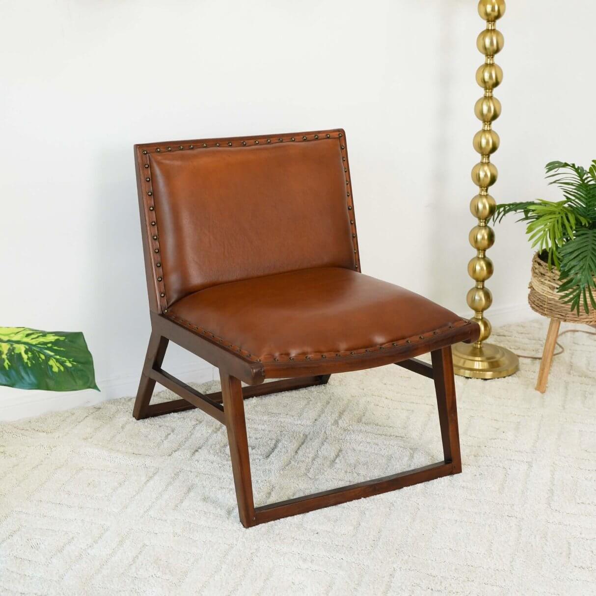 Marquis MCM Genuine Leather Lounge Accent Chair - Revel Sofa