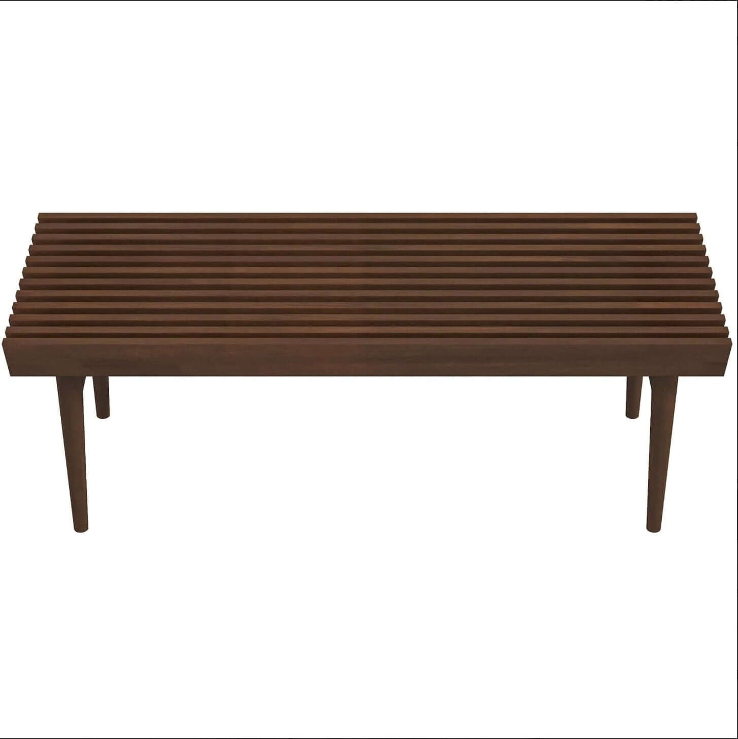 Mia MCM Style Slated Solid Wood Bench 47” - Revel Sofa
