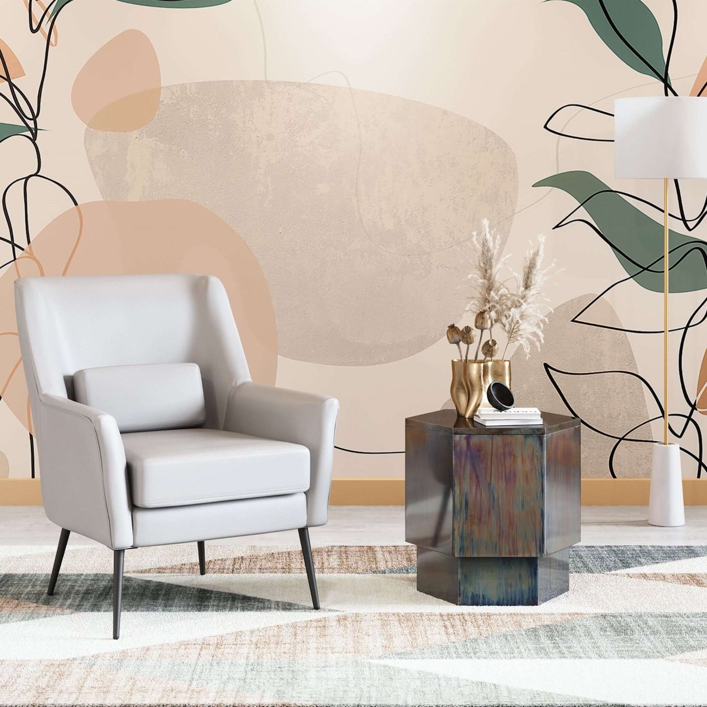 Mikah Metal Side Accent End Table - Multicolor - Revel Sofa