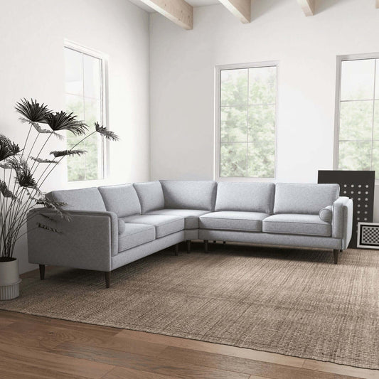 Amber MCM Style Symmetrical Corner Sectional Sofa 103" - Revel Sofa