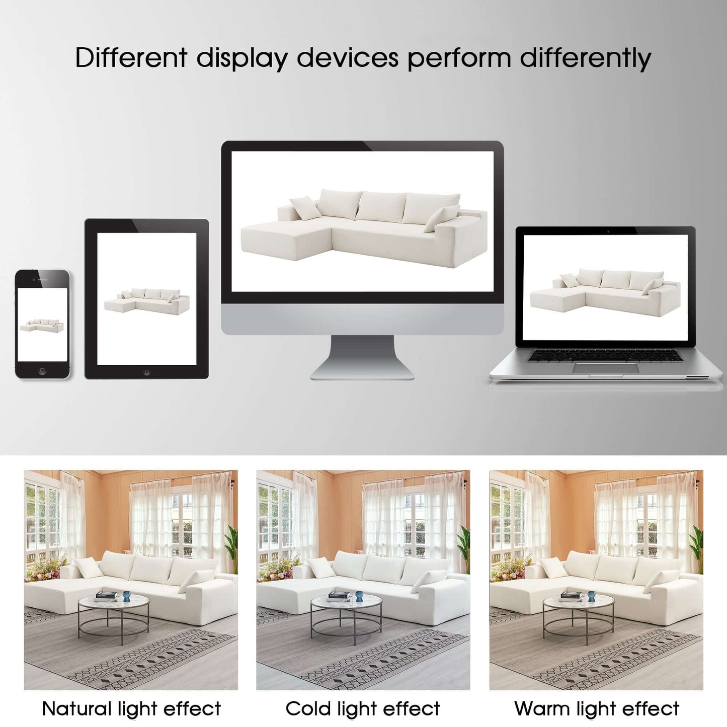 Modern Minimalist Modular Chaise Sectional Sofa Couch, White or Green 109" - Revel Sofa