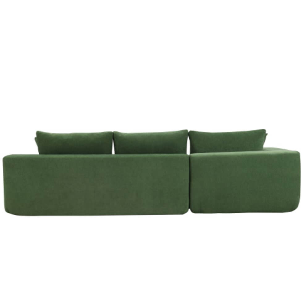 Modern Minimalist Modular Chaise Sectional Sofa Couch, White or Green 109" - Revel Sofa