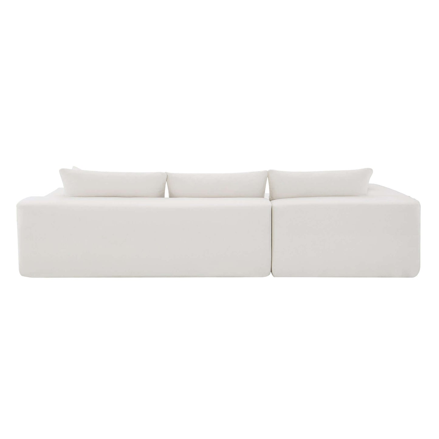 Modern Minimalist Modular Chaise Sectional Sofa Couch, White or Green 109" - Revel Sofa
