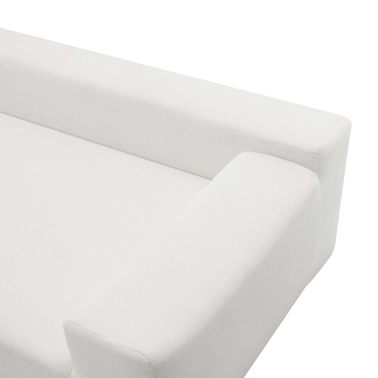 Modern Minimalist Modular Chaise Sectional Sofa Couch, White or Green 109" - Revel Sofa