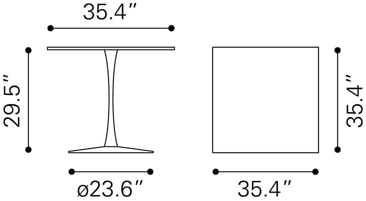 Molly Sleek Square Top Dining Table (Various Color Options) - Revel Sofa