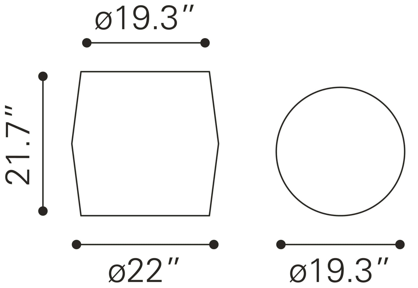 Pam Cylindrical Iron End Side Accent Table, Antique Beige - Revel Sofa