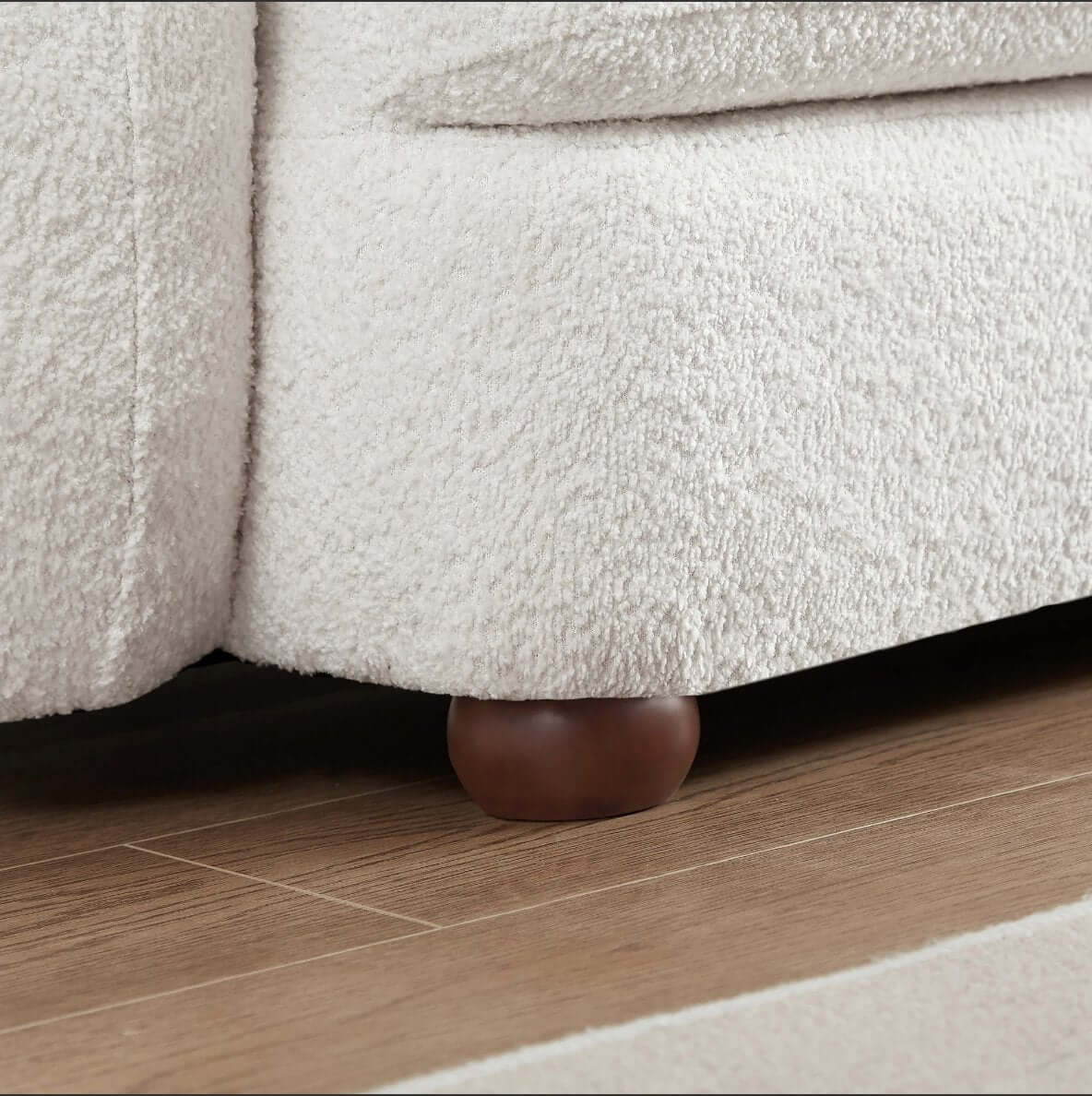 Paton MCM Style Boucle Fabric 4 Seater Sofa 114” - Revel Sofa