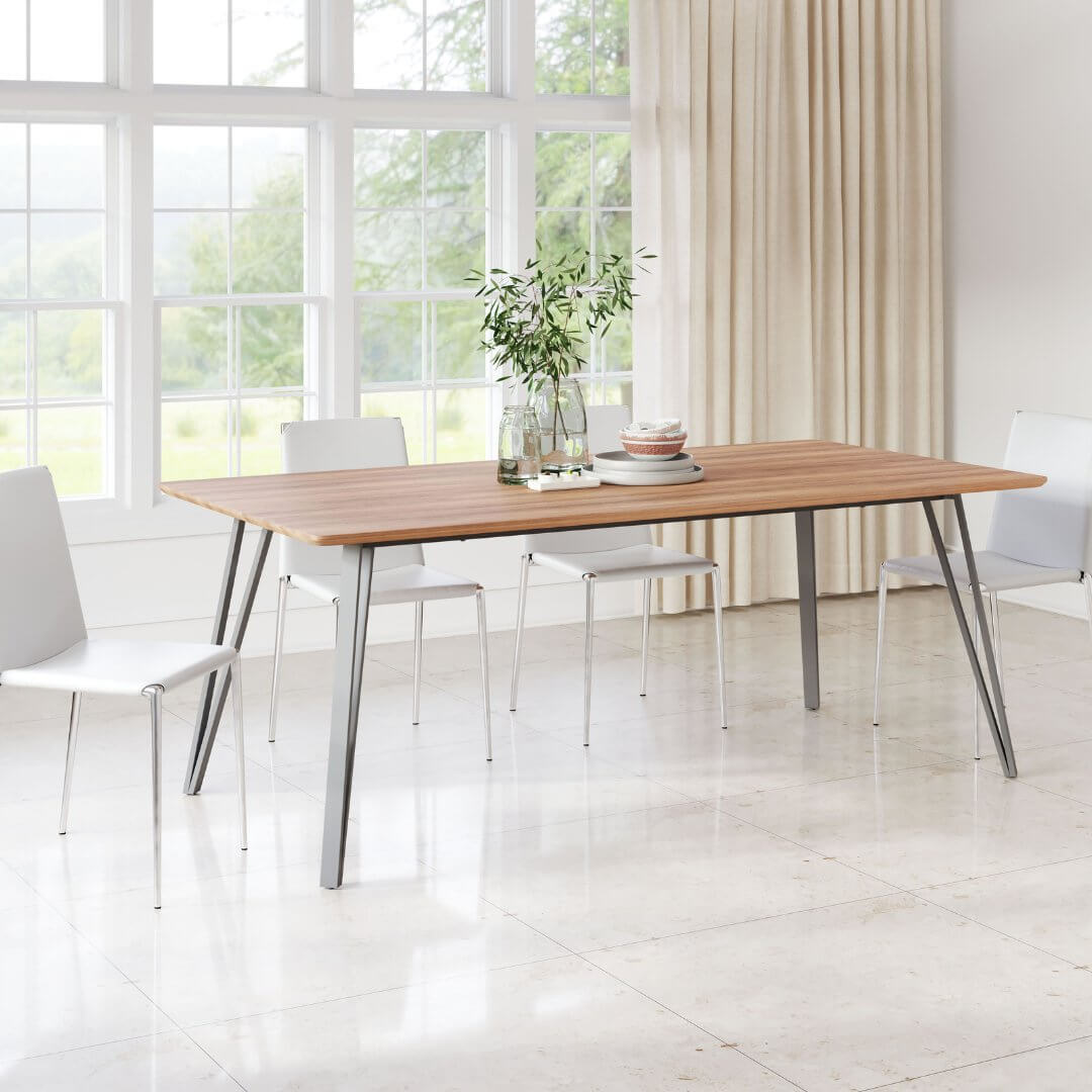 Perpignan Large Rectangular Dining Table Walnut Brown Top - Revel Sofa