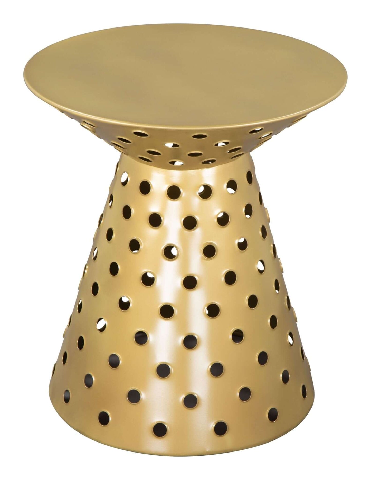 Proton Metallic Funky Retro Accent End Table, Gold - Revel Sofa