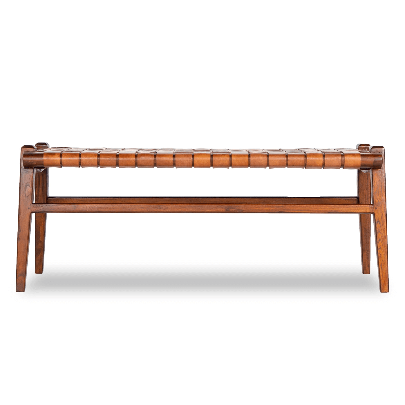 Cody MCM Styled Tan Genuine Strapped Leather Bench - Revel Sofa