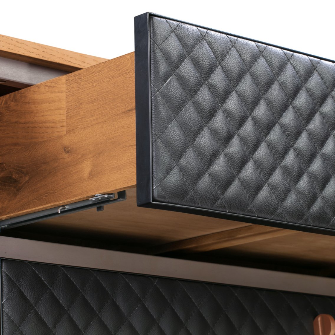 Solid Wood Three Drawer Double Dresser in Brown And Black 63" - Revel Sofa