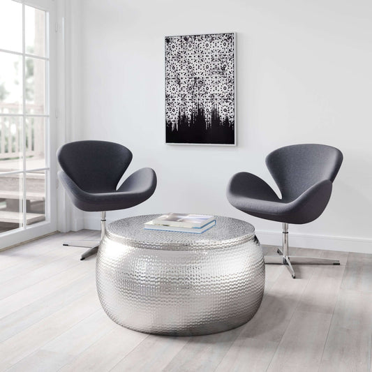 Solo Metallic Round Coffee Center Table With Storage - Revel Sofa