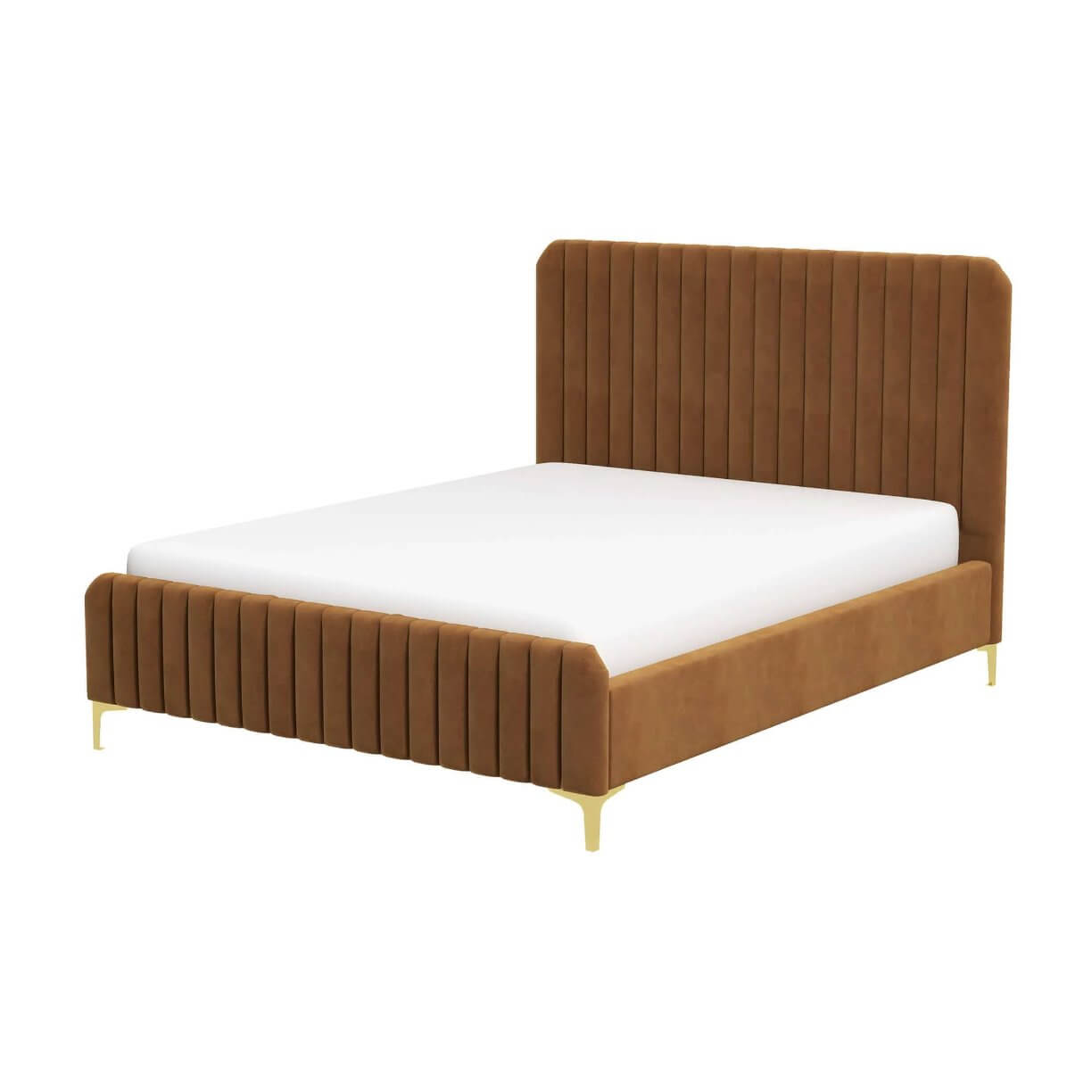 Valery Boucle Channel Tufted Platform Bed Frame - Revel Sofa
