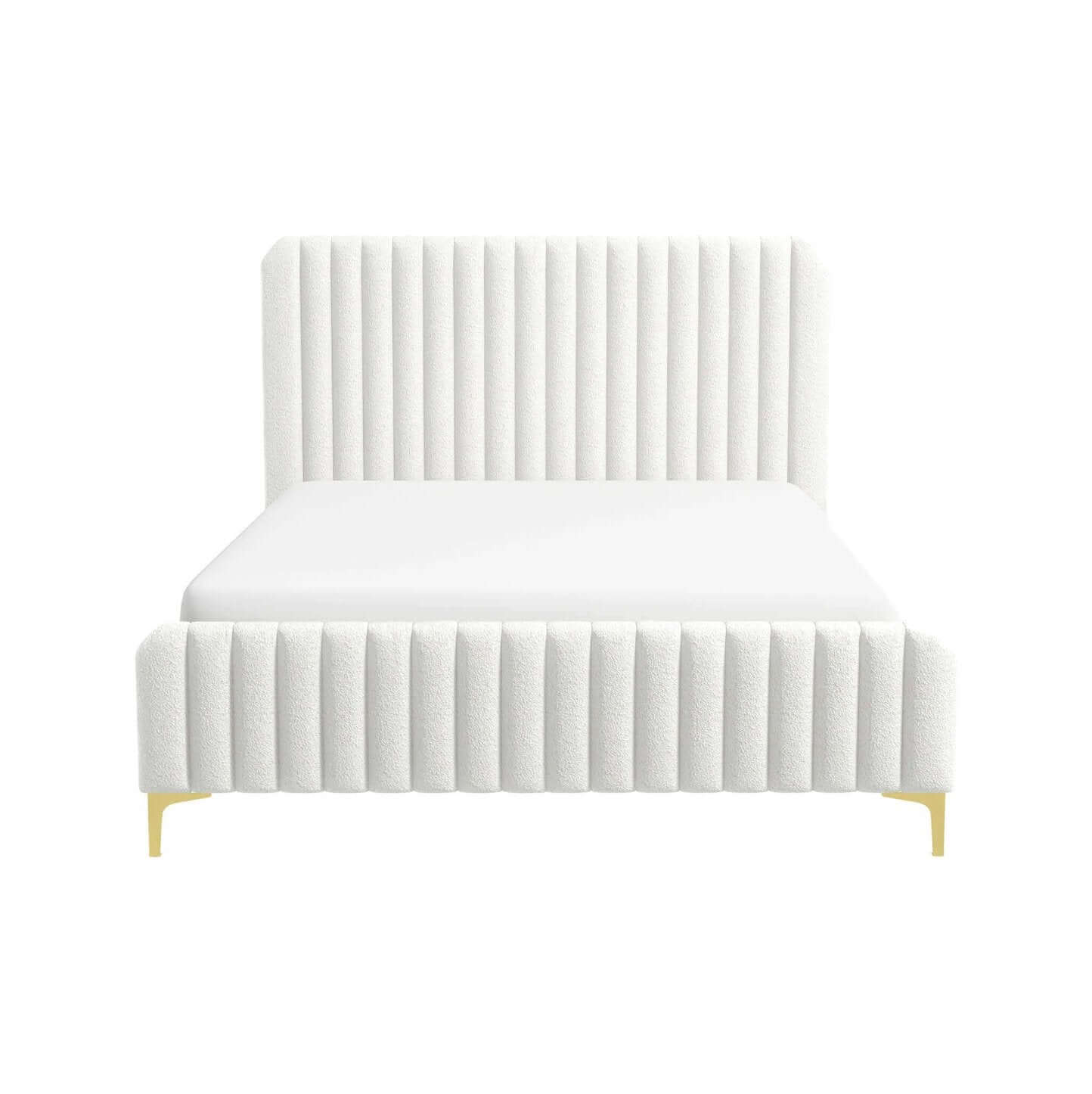 Valery Boucle Channel Tufted Platform Bed Frame - Revel Sofa