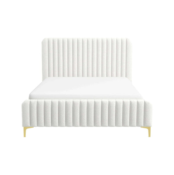 Valery Boucle Channel Tufted Platform Bed Frame - Revel Sofa