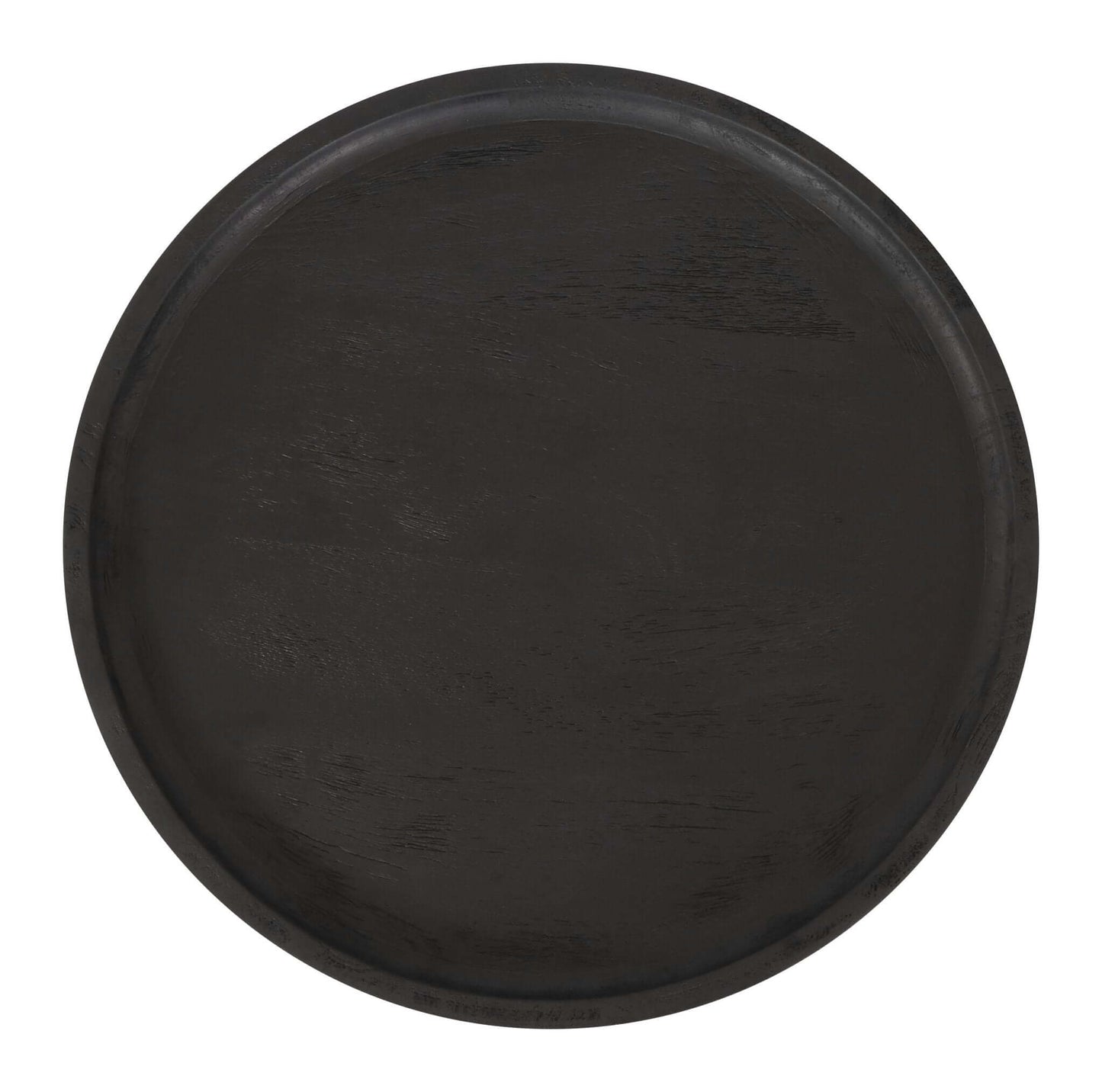 Watson Round Minimalist Mango Wood Side Table, Black - Revel Sofa