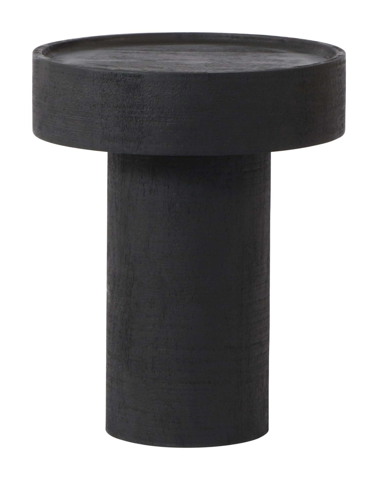 Watson Round Minimalist Mango Wood Side Table, Black - Revel Sofa