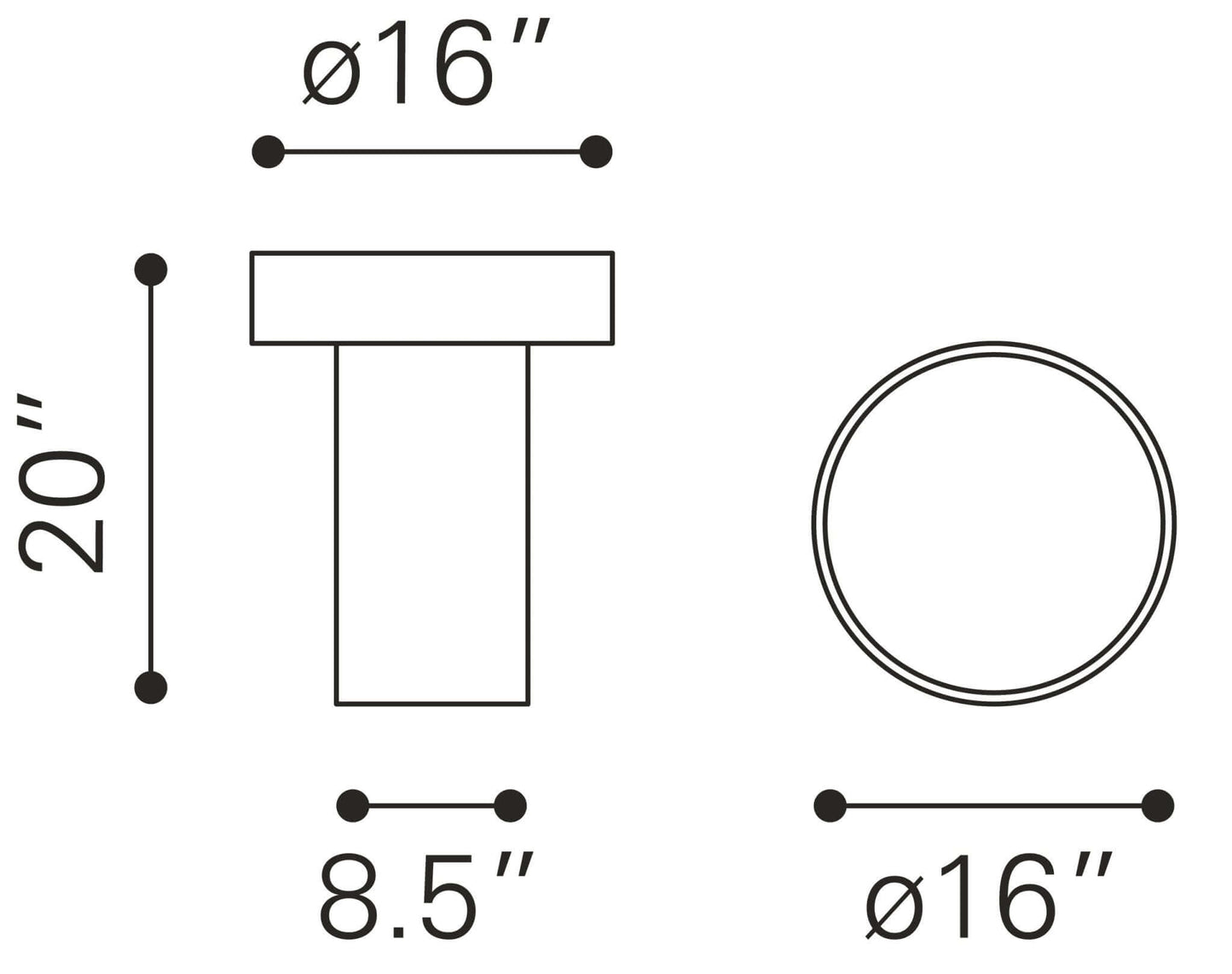 Watson Round Minimalist Mango Wood Side Table, Black - Revel Sofa