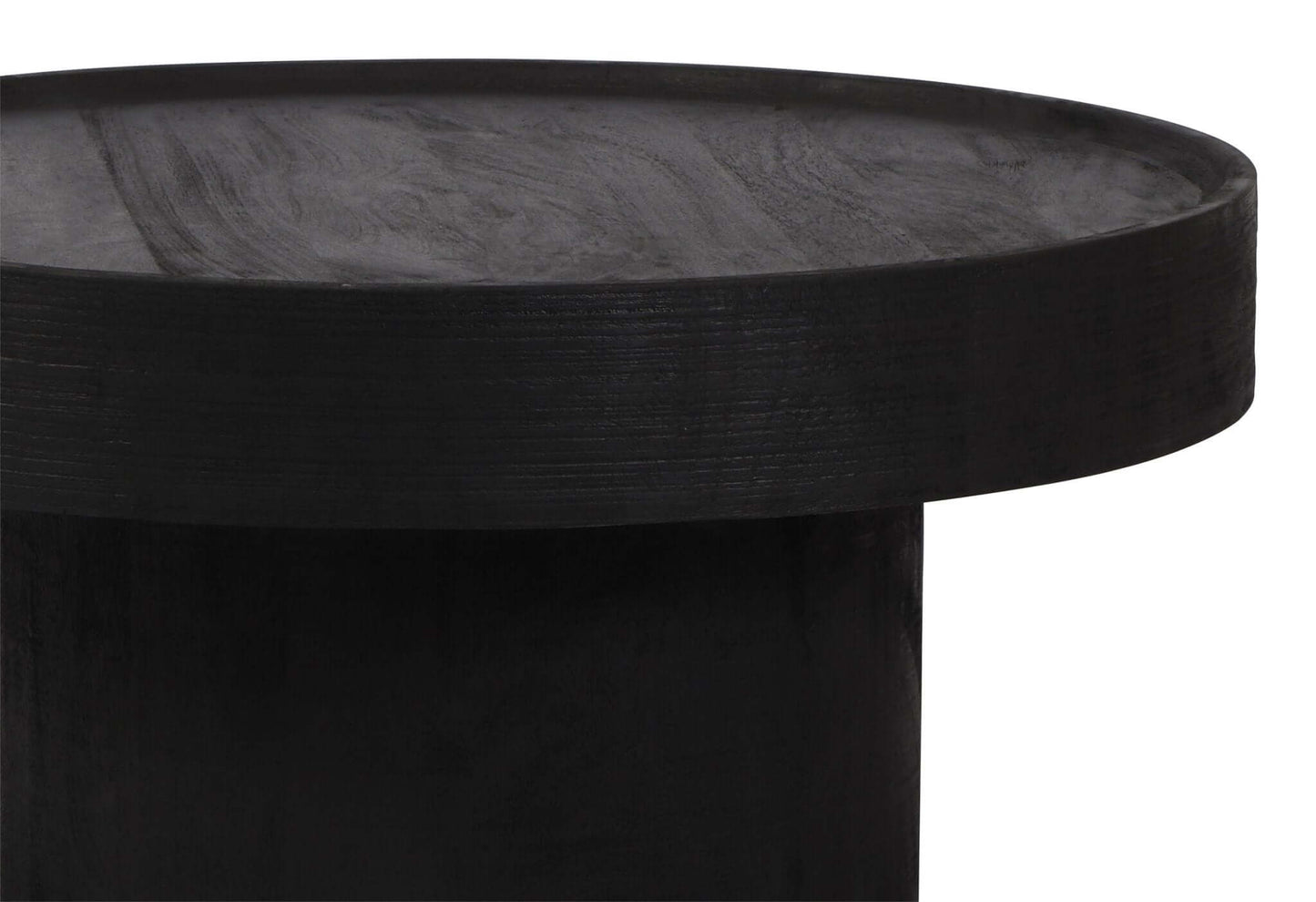 Watson Round Minimalist Wood Center Coffee Table, Black - Revel Sofa